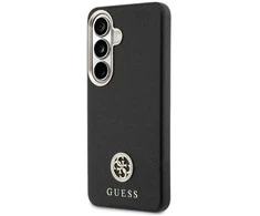 Guess „MagSafe“ dėklas, skirtas „Samsung Galaxy S26+“, su apvaliu, juodu cirkonio akmenėliu ir apvaliu logotipu