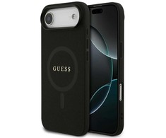 Guess Saffiano Classic Logo MagSafe dėklas skirtas Apple iPhone Air juodos spalvos