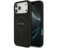 Dėklas Guess Saffiano Classic Logo MagSafe Case for iPhone 17 Pro Max / 18 Pro Max - Juodas
