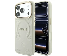 Dėklas Guess Saffiano Peony &amp; Ring MagSafe do iPhone 18 Pro / 17 Pro smėlio spalva