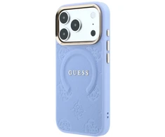Dėklas Guess Saffiano Peony &amp; Ring MagSafe do iPhone 18 Pro Max / 17 Pro Max Šviesiai mėlynas