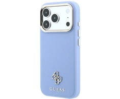 Dėklas Guess Saffiano Small 4G &amp; Classic Logo MagSafe do iPhone 18 Pro / 17 Pro šviesiai mėlyna