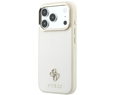 Dėklas Guess Saffiano Small 4G &amp; Classic Logo MagSafe do iPhone 18 Pro Max / 17 Pro Max smėlio spalva