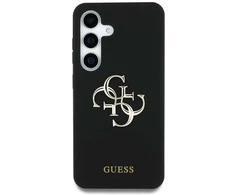 Original dėklas GUESS Silicone Big 4G Logo Bottom Script skirtas Samsung Galaxy S25 Ultra juodos spalvos