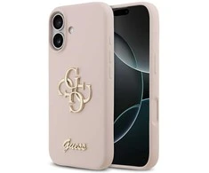 GUESS dėklas, skirtas IPHONE 17 GUHCP17SSC4GSMP (silikoninis su dideliu 4G užrašu), rožinis