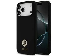 Dėklas Guess Silicone Logo Strass 4G MagSafe Case for iPhone 17 Pro Max - Juodas