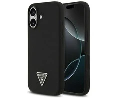 Guess Silicone Triangle Logo MagSafe - dėklas skirtas Apple iPhone 17 juodos spalvos