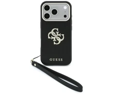 Dėklas Guess Smooth &amp; Big Strass Logo &amp; Strap Case for iPhone 18 Pro Max / 17 Pro Max juodas