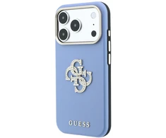 Dėklas Guess Smooth &amp; Big Strass Logo do iPhone 18 Pro Max / 17 Pro Max mėlyna