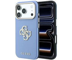 Dėklas Guess Smooth &amp; Big Strass Logo do iPhone 18 Pro Max / 17 Pro Max mėlyna