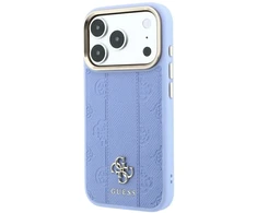 Dėklas Guess Stripe Peony 4G Logo MagSafe do iPhone 18 Pro Max / 17 Pro Max Šviesiai mėlynas