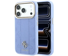 Dėklas Guess Stripe Peony 4G Logo MagSafe do iPhone 18 Pro Max / 17 Pro Max Šviesiai mėlynas