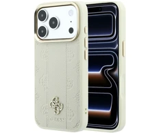 Dėklas Guess Stripe Peony 4G Logo MagSafe do iPhone 18 Pro / 17 Pro smėlio spalva