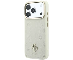 Dėklas Guess Stripe Peony 4G Logo MagSafe do iPhone 18 Pro / 17 Pro smėlio spalva