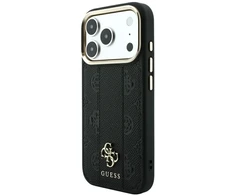 Dėklas Guess Stripe Peony 4G Logo MagSafe do iPhone 18 Pro Max / 17 Pro Max juoda