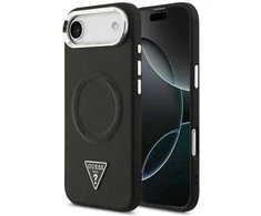 Guess PU Leather Triangle Logo MagSafe dėklas skirtas Apple iPhone Air juodos spalvos