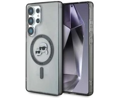 Karl Lagerfeld dėklas skirtas Samsung Galaxy S25 Ultra KLHMS25LHLSKCK (Magnetic IML Metal KC Heads) juodos spalvos