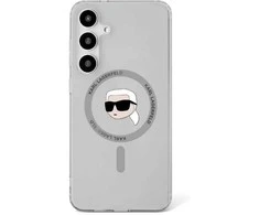 Karl Lagerfeld Button Karl Head Printed Logo MagSafe Samsung Galaxy S25 dėklas telefonui juodos spalvos