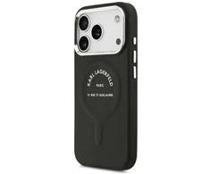 Dėklas Karl Lagerfeld Embossed Open Ring RSG Logo MagSafe skirtas iPhone 18 Pro Max / 17 Pro Max juodas