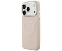 Dėklas Karl Lagerfeld Embossed Open Ring RSG Logo MagSafe Case for iPhone 17 Pro / 18 Pro - Rožinė