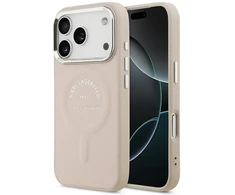 Dėklas Karl Lagerfeld Embossed Open Ring RSG Logo MagSafe Case for iPhone 17 Pro / 18 Pro - Rožinė