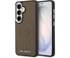 Karl Lagerfeld Reljefiniai žiedo inicialai „MagSafe“ dėklas, skirtas „Samsung Galaxy S26“, rudas