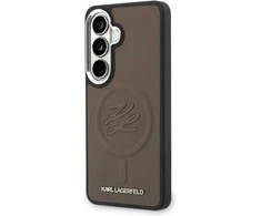 Karl Lagerfeld Reljefiniai žiedo inicialai „MagSafe“ dėklas, skirtas „Samsung Galaxy S26“, rudas
