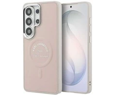 Karl Lagerfeld PU RSG Logo Magnetic dėklas skirtas Samsung Galaxy S26 Ultra rožinės spalvos