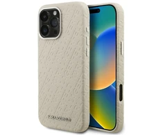 Dėklas Karl Lagerfeld FW Stamped Karl MagSafe do iPhone 16 Pro smėlio spalva