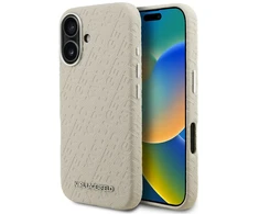 Dėklas Karl Lagerfeld FW Stamped Karl MagSafe iPhone 16 Case - rusvai gelsvas