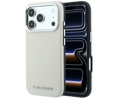 Dėklas Karl Lagerfeld Grained Elongated Logo MagSafe Case for iPhone 17 Pro / 18 Pro - rusvai gelsvas