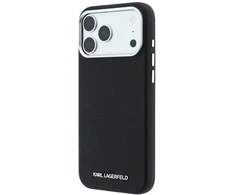 Dėklas Karl Lagerfeld Grained Elongated Logo MagSafe Case for iPhone 17 Pro Max / 18 Pro Max - Juodas