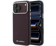 Dėklas Karl Lagerfeld Grained Elongated Logo MagSafe do iPhone 18 Pro Max / 17 Pro Max bordo spalvos