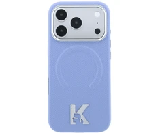 Dėklas Karl Lagerfeld case for IPHONE 18 Pro/17 Pro compatible with MagSafe (Grained Embossed Ring &amp; Kameo Logo) light mėlynas