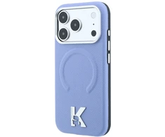 Dėklas Cg Mobile Sas Karl Lagerfeld Grained Embossed Ring &amp; Kameo Logo MagSafe case for Iphone 18 Pro / 17 Pro mėlynas