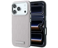 Dėklas Karl Lagerfeld Grained Mono Resin Logo MagSafe Case for iPhone 17 Pro / 18 Pro - Rožinė