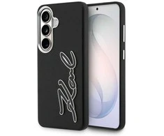 Dėklas Karl Lagerfeld Grained Signature Metal Resin Logo do Samsung Galaxy S26 juoda
