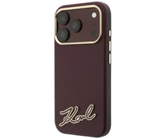 Dėklas Karl Lagerfeld Grained with Resin Signature Logo MagSafe, skirtas iPhone 18 Pro Max / 17 Pro Max