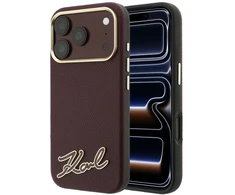 Dėklas Karl Lagerfeld Grained with Resin Signature Logo MagSafe, skirtas iPhone 18 Pro Max / 17 Pro Max