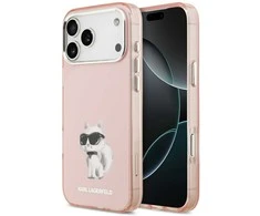 Karl Lagerfeld IML Aquarelle Choupette &amp; Logo MagSafe dėklas skirtas Apple iPhone 17 Pro rožinės spalvos
