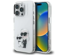 „Karl Lagerfeld IML Aquarelle Karl &amp; Choupette &amp; Logo“ dėklas, skirtas „iPhone 16 Pro Max“ - Baltas