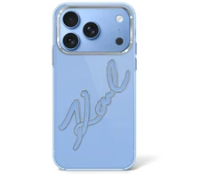 Dėklas Karl Lagerfeld IML Big Signature Resin Metal Frame Case for iPhone 17 Pro / 18 Pro - Mėlyna