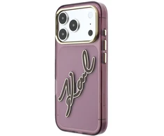Dėklas Karl Lagerfeld IML Big Signature Resin Metal Frame case for iPhone 18 Pro / 17 Pro burgundy