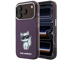 Dėklas Karl Lagerfeld IML Choupette Body Sketch Print MagSafe case for iPhone 18 Pro Max / 17 Pro Max burgundy