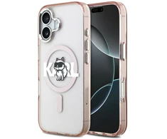 Karl Lagerfeld dėklas, skirtas IPHONE 17, suderinamas su „MagSafe KLHMP17SHGCHGKBP“ (IML Choupette eskizo logotipas), rožinis