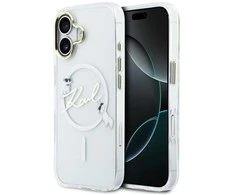 Karl Lagerfeld IML Choupettes Karl Script Logo MagSafe iPhone 17 dėklas – skaidrus