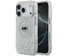 Dėklas Original Pouch Karl Lagerfeld IML Karl Head Logo MagSafe skirtas Apple iPhone 17 Pro pilkos spalvos