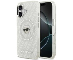 Dėklas Original Pouch Karl Lagerfeld IML Karl Head Logo MagSafe skirtas Apple iPhone 17 pilkos spalvos
