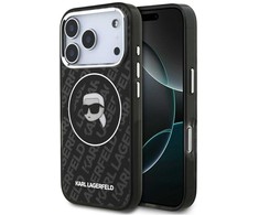 Dėklas Karl Lagerfeld IML Karl Head Logo MagSafe skirtas iPhone 17 Pro Max juodas