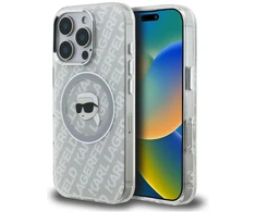„Karl Lagerfeld IML“ „Karl Head“ logotipo „MagSafe“ dėklas, skirtas „iPhone 16 Pro Max“ – pilkas
